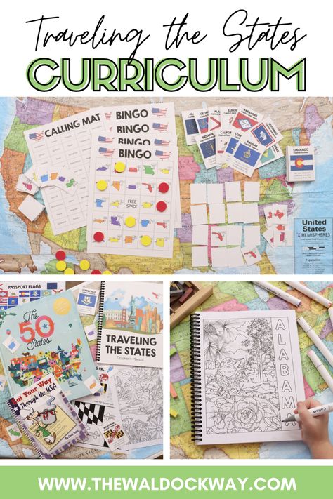 A new approach to homeschool geography. Traveling the States helps you travel to all 50 states in America in a unit study fashion which is appropriate for ALL ages! United States Geography, Us Geography, Homeschool Unit Studies, Study Fashion, Unit Studies Homeschool, Free Homeschool Curriculum, Cc Cycle 3, Homeschool Social Studies, Elementary Learning