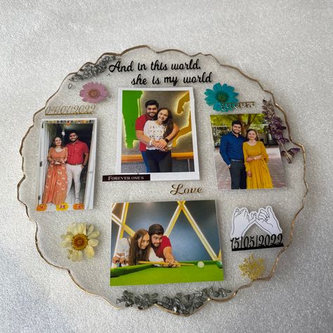 Resin Art Photo Frame For Couple, Resin Art Photo Frame, Cardboard Crafts Decoration, Resin Photo Frame, Art Reels, Resin Business, Resin Photo, Embroidery Hoop Art Diy, String Wall Art