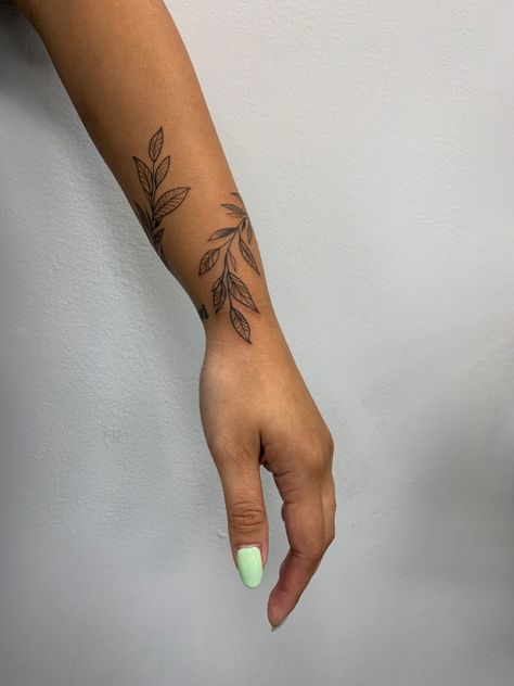 wrap around leaf tattoo, bracelet tattoo. Tattoo Wrap Around Wrist, Wrap Around Leaf Tattoo, Arm Wrap Tattoo, Wrap Around Wrist Tattoos, Wrap Around Tattoo, Around Arm Tattoo, Simple Arm Tattoos, Wrap Tattoo, Leaf Tattoo