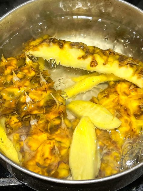 Pineapple Peel Tea, Pineapple Water Recipe, Ginger Juice Benefits, Pineapple Skin, Pineapple Detox, Pineapple Tea, Pineapple Health Benefits, Pineapple Benefits, Steps Skincare