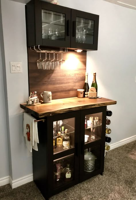 Diy Bar Cabinet, Home Bar Cabinet, Home Bar Rooms, Diy Home Bar, Furniture Repurpose, Small Bar, Popular Diy, Coffee Bar Ideas, Home Coffee Bar