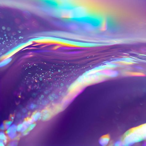 Purple, glassy looking water with iridescent, rainbow reflections Pastel Holographic Aesthetic, Purple Slime Aesthetic, Purple Rainbow Aesthetic, Holosexual Aesthetic, Iridescence Aesthetic, Opalescent Aesthetic, Irredescent Aesthetic, Iredesant Aesthetic, Iridescent Color Palette