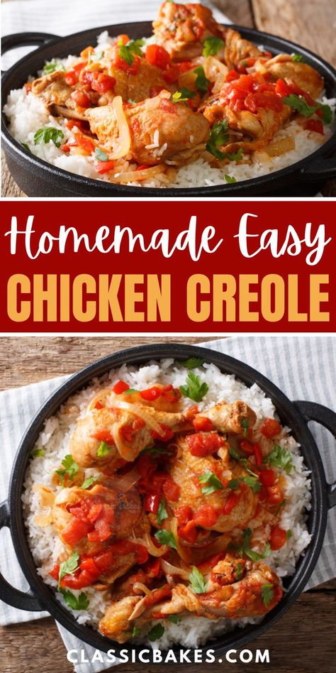 Creole Cuisine is a delicious and easy-to-prepare dish that your friends and family will love. Creole cuisine was influenced by the cultural melting pot that has come out of colonialism. Places like New Orleans, the Caribbean, Seychelles, and Mauritius are some places you can experience the incredible diversity of Creole Cuisine. Healthy Creole Recipes, Chicken Creole Recipe New Orleans, Creole Chicken Recipes, Chicken Creole Recipe, Cajun Recipes Easy, Chicken Creole, Cajun Cooking Recipes, Creole Jambalaya, New Orleans Creole