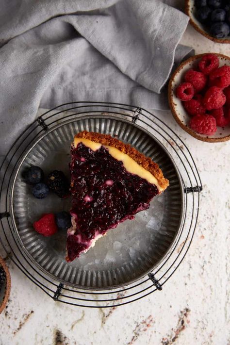 Berry Cream Cheese Pie - No Water Bath - Easy Southern Desserts Berry Cream Cheese Pie, Berry Cream Cheese, Cream Cheese Pie Recipes, Cream Cheese Pie, Southern Desserts, Cheese Pie, Fruit Toppings, Blueberry Cream Cheese, Cheese Pies