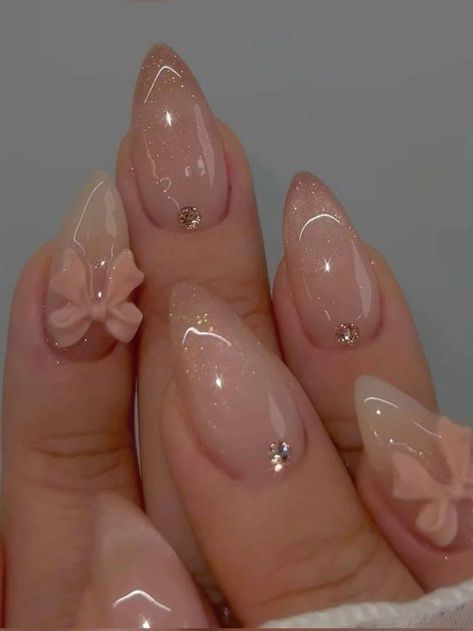 Nail Ideas Neutral Classy, Gel X Almond Nails, Nails Coquette, Viral Aesthetic, Graduation Nails, Girly Acrylic Nails, Blush Nails, Outfit Vintage, Classy Nails