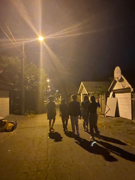 Late Night Walks With Friends, Night Walks With Friends, Walks With Friends, Night Walking Aesthetic, Late Night Walks, Late Night Vibes, Night Walks, Night Walk, Teen Summer