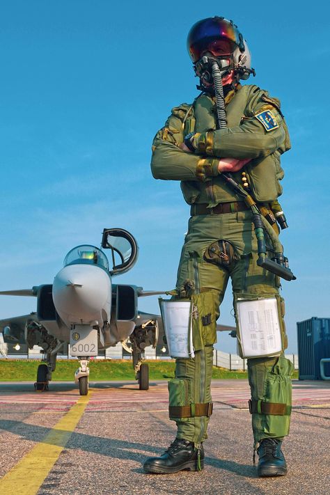 Fighter Pilot Uniform, Air Force Pilot Uniform, Saab Jas 39 Gripen, Pilot Suit, Jas 39 Gripen, Swedish Air Force, Jet Pilot, South African Air Force, Pilot Uniform