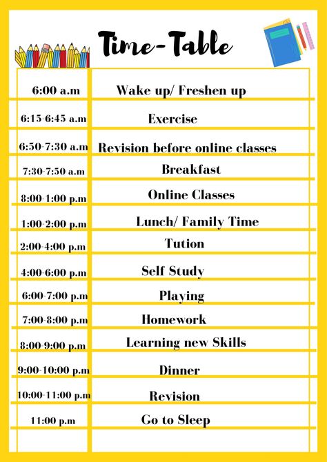 Daily Study Routine For Upsc, Time Table Ideas Daily Schedules, Self Care Timetable, Timetable Ideas For Studying, Daily Time Table For Students, English Self Study Schedule, Best Time Table For Students, How To Make Time Table For Daily Routine, Daily Timetable For Students