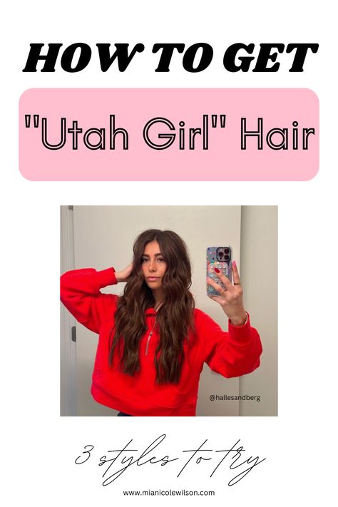 utah girl hair Utah Curls Straight Ends, How To Utah Curls, Curled Hair Straight Ends, Curled Hair With Straight Ends, Utah Girl Curls Tutorial, Utah Waves Hair, Utah Curls With Straightener, Utah Hair Curls, Straight End Curls