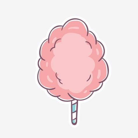 Cartoon Cotton Candy, Cotton Candy Logo Design, Cartoon Candy Drawing, Cute Candy Drawing, Cotton Candy Tattoo, Candy Clipart Sweets, Cotton Candy Drawing, Cotton Candy Illustration, Candies Illustration