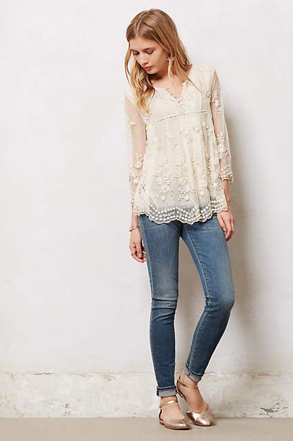 Levi's Made & Crafted Pins Skinny Jeans - anthropologie.com White Peasant Top Outfit, Peasant Top Outfit, White Peasant Top, Outfit Trends, Peasant Top, Blouse Outfit, Peasant Blouse, Peasant Tops, Elegant Outfit