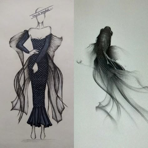 Fashion design
fashion sketch
sketch
fashion Fish Inspired Dress Illustration, Animal Inspired Fashion Illustration, Aquatic Fashion Inspiration, Fish Inspired Fashion Illustration, Nature Inspired Dress Illustration, Fish Inspired Fashion, Fish Fashion, Illustration Tips, Fashion Model Sketch