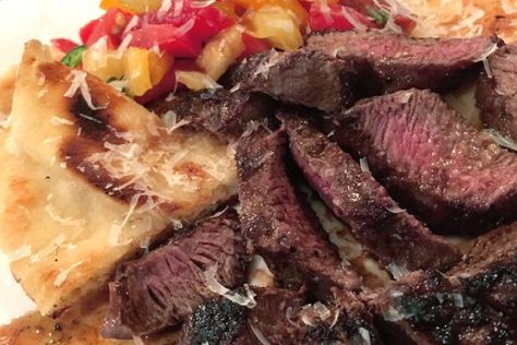 Seared Antelope with Salsa Relish Antelope Roast Recipes, Antelope Steak Recipes, Pronghorn Recipes, Nevada Recipes, Antelope Recipes, Bacon Wrapped Steak, Pot Roast Brisket, Pronghorn Antelope, Roast Chicken And Gravy