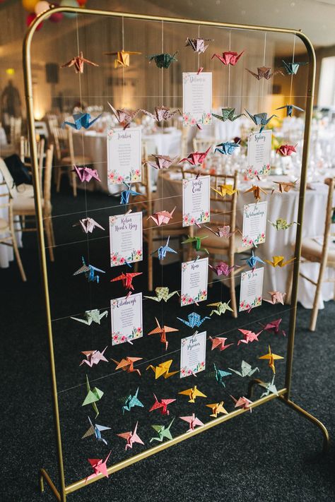 Paper Crane Wedding, Thousand Paper Cranes, Wedding Table Planner, Origami Birds, Wedding Table Themes, Table Planner, Wedding Rental, Origami Wedding, Diy Wedding Table