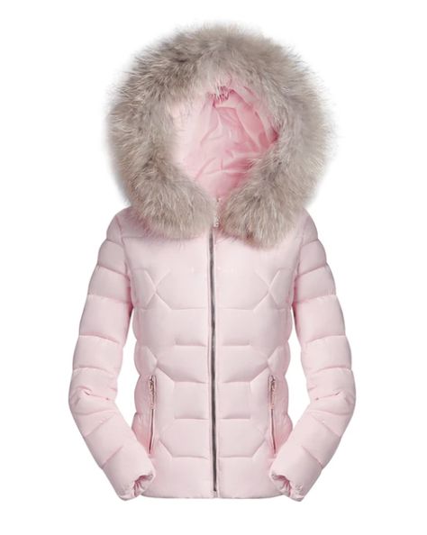 Cute Pink Jacket, Faux Fur Parka, Pink Coats, Princess Closet, Cotton Jackets Women, Cute Streetwear, Caramel Mocha, Warm Jackets, Hooded Winter Coat