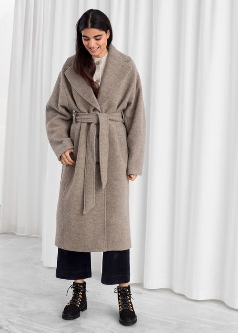 Other Stories Coat, Belted Wool Coat, Oversize Coat, Outerwear Trends, Cool Coats, Coat With Belt, Cute Coats, Straight Clothes, Coat Trends