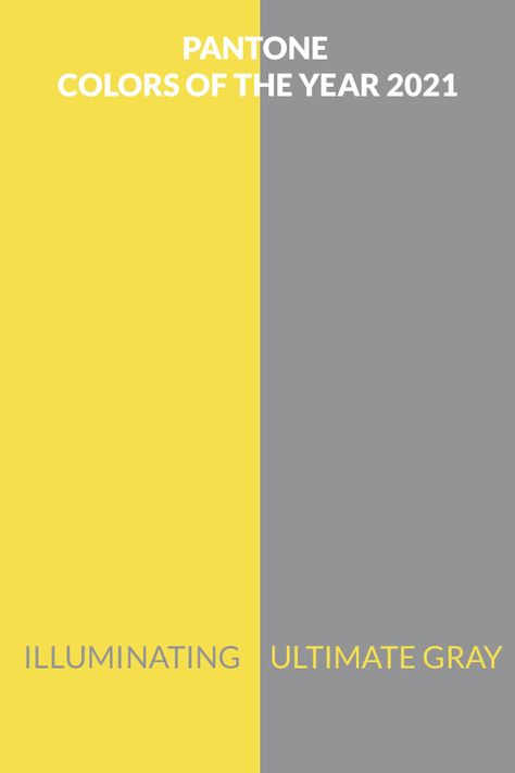 pantone colors of the year 2021 Pantone Illuminating, 2021 Color Of The Year, Web Design Color, Pantone Trends, Yellow Pantone, Inspirational Printables, Pantone Colors, Color Inspo, Buy Fabric