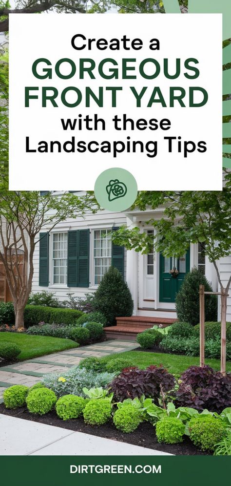 Create a gorgeous front yard with these expert Front House Landscaping tips. Whether you prefer a lush garden or a clean, minimal look, these ideas will help you design a beautiful and welcoming entrance for your home. Perfect for all styles! #FrontHouseLandscaping #GardenTips #CurbAppeal #HomeDesign #LandscapingIdeas Front Yard Privacy Landscaping, Backyard Firepits, House Garden Ideas, Yard Makeover, Privacy Landscaping, Small Front Yard, House Landscaping, Front House, Front House Landscaping