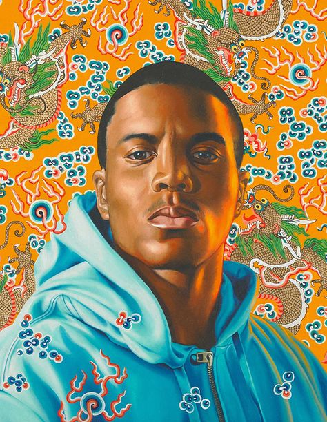 "Phillip II" - Kehinde Wiley (b. 1977), oil on canvas, 2008 {contemporary figurative art african-american male head black man face portrait painting #loveart} kehindewiley.com Kehinde Wiley, Portrait Background, Black Art Painting, Black Love Art, African American Art, Black Artists, Black Man, Brown Skin, Figurative Art