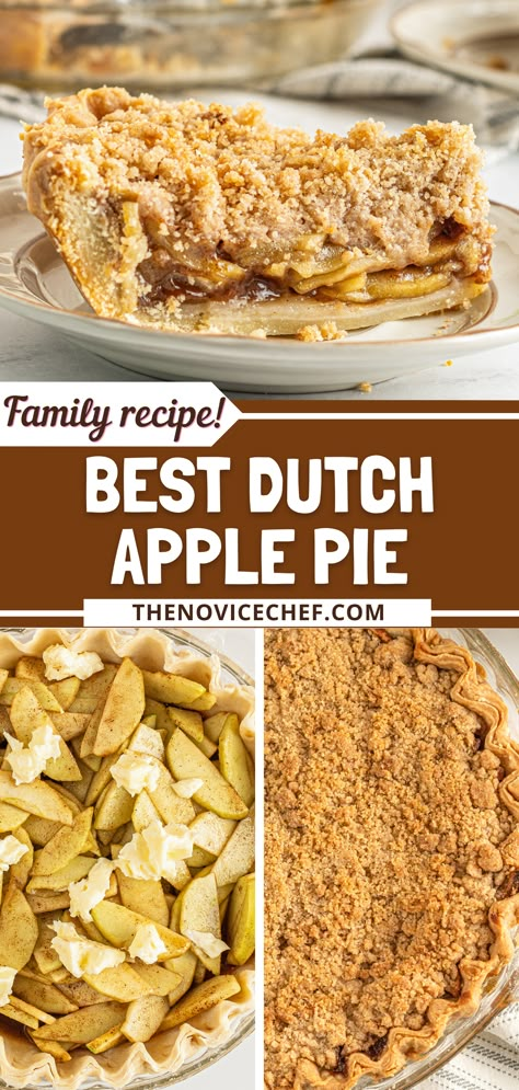 This homemade Dutch Apple Pie is the perfect dessert for autumn. It’s moist, perfectly tart, has just the right amount of spice, and is piled high with a gorgeous brown sugar crumb topping! Dutch Apple Pie Topping, Dutch Apple Pie Recipe, Apple Crumble Pie, Homemade Apple Pie Filling, Crumble Pie, Dutch Apple Pie, Shugary Sweets, Classic Apple Pie, Dessert Pie