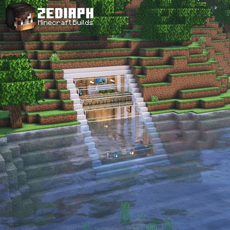 Minecraft Underwater House 🏠 Rate this from 1-10 ⬇️ Download Schematic → patreon.com/zediaph #zediaph #minecraft #minecraftbuild Minecraft Underwater City, Minecraft Stairs Outside, Underwater Minecraft Houses, Underwater Minecraft Builds, Minecraft Ocean Base, Minecraft Floating Island, Minecraft Underwater House, Minecraft Lake, Minecraft Stairs