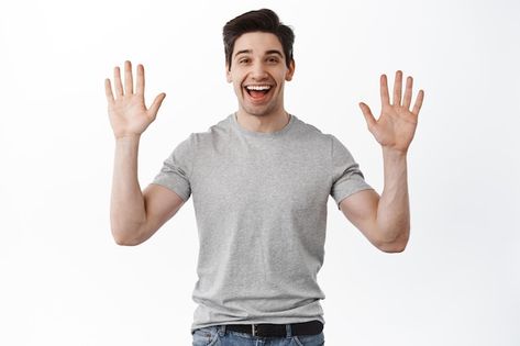 Portrait of friendly handsome guy say hi... | Free Photo #Freepik #freephoto #happy-man #man-smiling #casual-man #man-background Man Background, Redhead Funny, Man Smiling, Happy Man, Casual Man, Hands On Hips, Hipster Girls, Happy Pictures, Pencil Painting