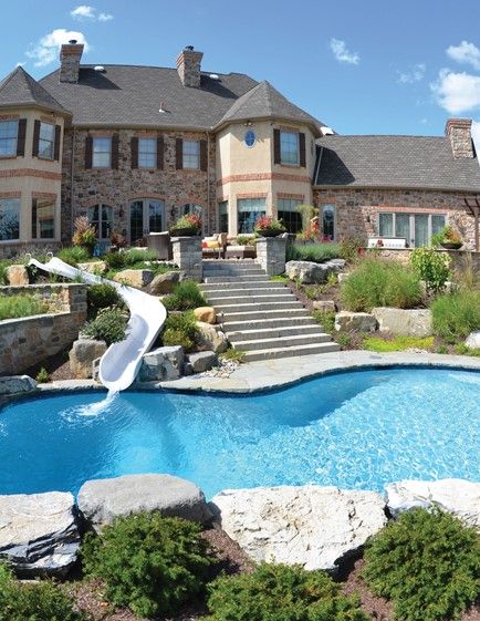 Big Houses With Pools, Mitch Hedberg, Custom Backyard, Dream Backyard Pool, Big Pools, Luxury Swimming Pools, Dream Mansion, Dream Life House, Wrong Number