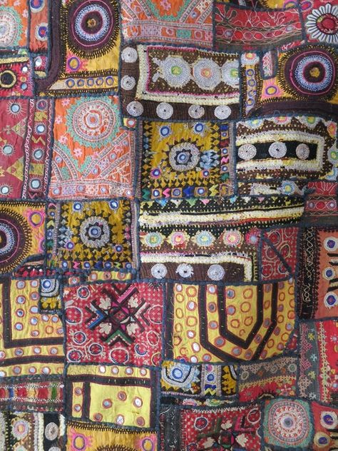 Detail of Rajasthani patchwork embroidery Indian Patchwork, India Textiles, Patchwork Tiles, Patchwork Embroidery, Asian Textiles, Colour Photo, Fiber Art Quilts, Scrappy Quilt Patterns, Indian Patterns