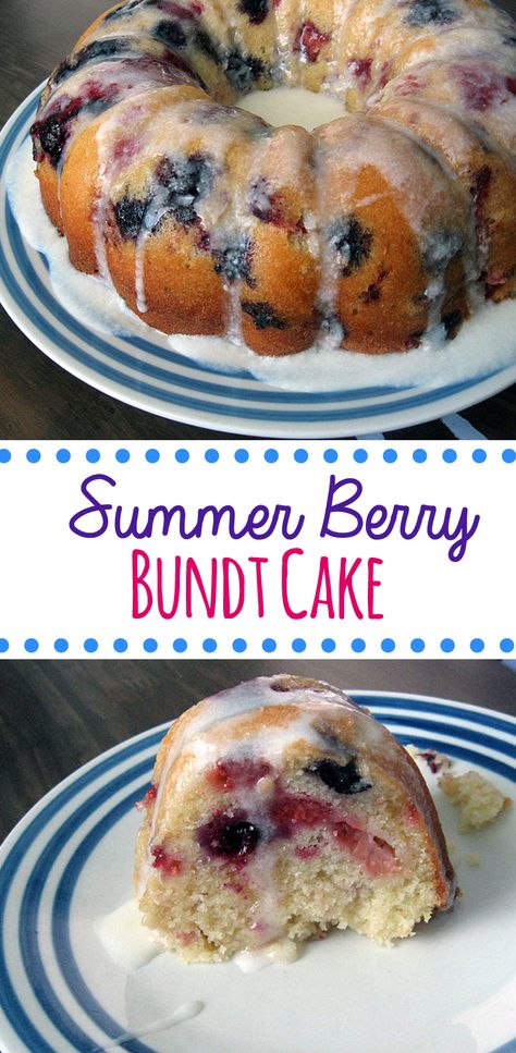 Summer Berry Bundt Cake | Fresh from the... Blackberry Bundt Cake, Berry Bundt Cake, Bundy Cake, Bunt Cake Recipe, Buttery Pound Cake, Blueberry Bundt, Bundt Pan Recipes, Bundt Cake Recipes, Bundt Cake Recipe