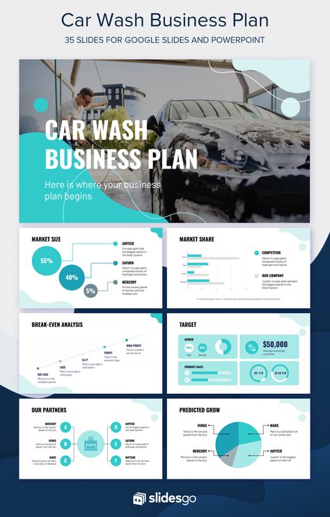 Carwash Layout Plan, Luxury Car Wash Design, Google Slides Design, Car Detail Shop, Car Wash Ideas, Car Wash Company, Business Plan Infographic, Good Cv, Business Plan Outline