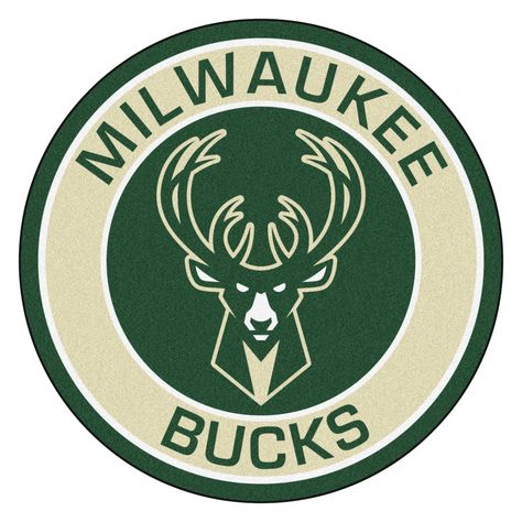 Milwaukee Bucks Team Emblem Throw Rug Bucks Logo, Nba Logos, Nylon Carpet, Sports Room, Washington Wizards, Round Area Rug, Game Rooms, Christmas Central, Toronto Raptors