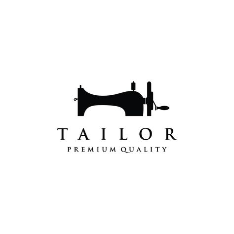 Tailor's vector logo design. Sewing machine icon. Textile emblem Taylor Logo Design, Sewing Logo Design Free, Tailor Logo Design Branding, Clothes Design Logo, Logo Design Ideas Fashion Clothing, Tailor Machine, Sewing Machine Vector, Seamstress Logo, Sewing Machine Logo