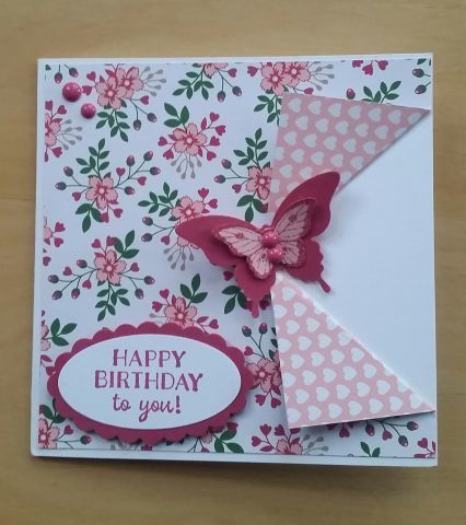 Designer Paper Cards, 3x3 Cards, Cards For Women, Birthday Card Craft, Homemade Birthday Cards, Scrap Cards, Birthday Cards For Women, Fancy Fold Cards, Butterfly Cards