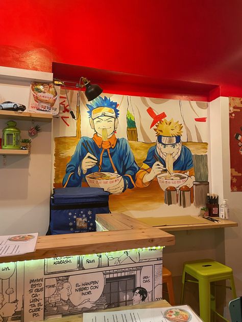 #ramen #naruto #food Small Japanese Ramen Shop, Business Store Design, Naruto Ramen Shop, Japanese Ramen Shop, Naruto Food, Anime Restaurant, Real Ramen, Naruto Ramen, Izakaya Bar