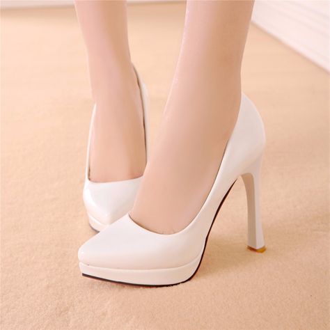 >> Click to Buy << Women Fashion Casual Simple Pumps New Arrival High Heels Lady High Heels Shoes Spring Autumn Big Size Shoes Plus Size 41 42 43 #Affiliate Wedge Wedding Shoes, White High Heels, Perm Rods, Women Fashion Casual, Club Office, Womens Fashion Casual Spring, Black Pumps Heels, Shoes Spring, White Pumps