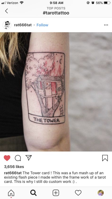 The Tower Tattoo, Tattoo Ideas To Draw, Tower Tattoo, Tower Card, The Tower Tarot, Tarot Card Tattoo, Tarot Tattoo, Frame Work, I Am Unique