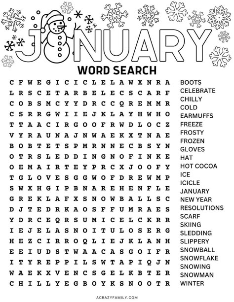 2024 Worksheets For Kids, Fun Activities For Homeschoolers, Printable Worksheets For Adults, January Ela Activities, January Word Search For Kids, Winter Wordsearch Free Printable, Find A Word Free Printable, Winter Word Search Free Printable Kids, Snowflake Writing Activity