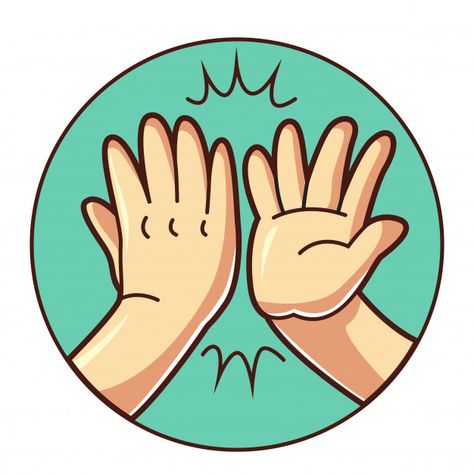 High five hand Premium Vector | Free Vector #Freepik #vector #freebackground #freepeople #freedesign #freeicon Hand Clipart, Greeting Sign, Hi Five, Kids Classroom, Classroom Rules, High Five, Class Decoration, Kids Hands, Classroom Community