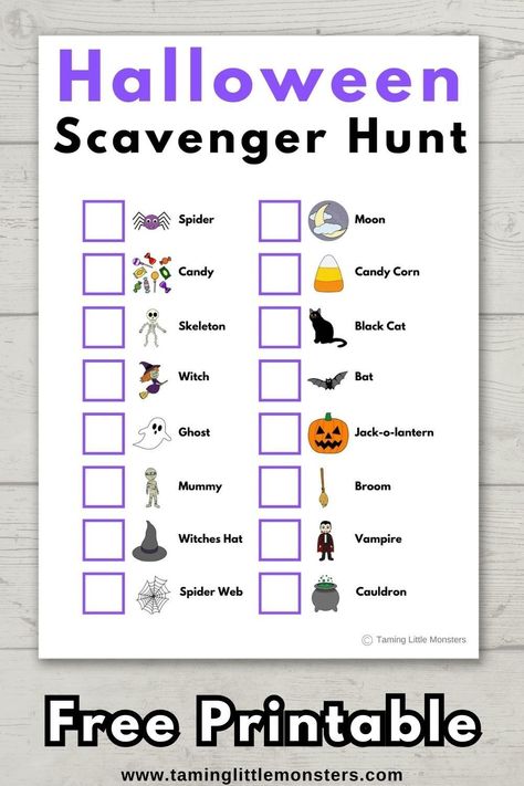 Halloween Scavenger Hunt for Kids (Free Printable). Grab your copy of this free printable game for kids. Halloween Games Preschoolers, Halloween Picture Scavenger Hunt, Monster Scavenger Hunt, Halloween Scavenger Hunt For Kids Free Printables, Halloween Scavenger Hunt For Kids Free, Halloween Seek And Find Printable, Halloween I Spy Printable Free, Scavenger Hunt For Kindergarten, Diy Scavenger Hunt For Kids