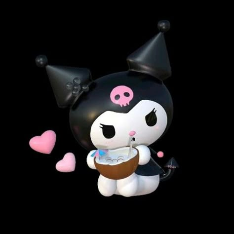 Kuromi Instagram Highlight Covers, Kuromi Black Background, Kuromi Widget Medium, Kuromi Widget Icons, Kuromi Phone Theme, Kuromi Widget, Art Wallpaper Aesthetic, Kuromi Pfp, Kuromi Icon