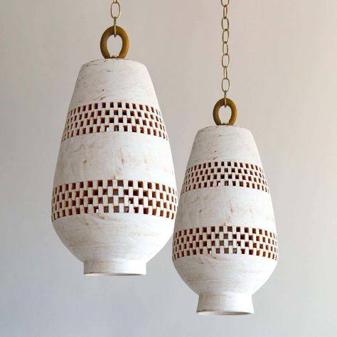 Ceramic Pendant Light, Brushed Nickel Hardware, Ceramic Pendant, Pottery Making, Glass Pendant Light, Hand Carved Wood, Chandeliers And Pendants, Chandelier Pendant Lights, Ceiling Pendant