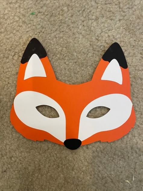 Fox Craft Mask, Fox Mask Craft, Fox Headband Craft, Animals Masks For Kids Crafts, Paper Fox Mask, Fox Mask Ideas, Fox Mask Template, Fox Costume Diy, Fox Mask Diy