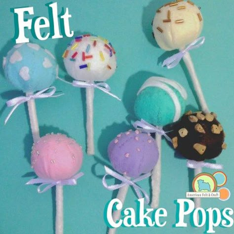 FREE Felt Cake Pop Tutorial ~ Felt Food Felt Cake Tutorial, Cake Pops Tutorial, Felt Food Ideas, Cake Pop Tutorial, Felt Food Patterns, Felt Food Diy, Felt Cake, Felt Play Food, Folding Origami