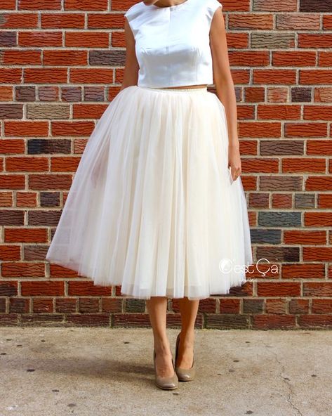 Clarisa - Champagne Tulle Skirt, Ivory Tulle Skirt, Tea Length Tutu, Puffy Tutu, Plus Size Tulle Ski Tulle Crop Top, Ivory Tulle Skirt, Puffy Tulle Skirt, Bridal Skirt, Tulle Skirt Dress, Bridesmaid Skirts, Skirt Tutu, Creative Outfits, Pink Tulle Skirt