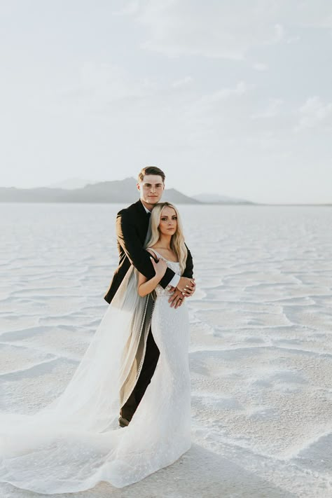 Zion Elopement, Park City Wedding, How To Get Married, Glam Wedding Dress, Salt Flat, Minimal Wedding Dress, Utah Elopement, City Elopement, Bonneville Salt Flats