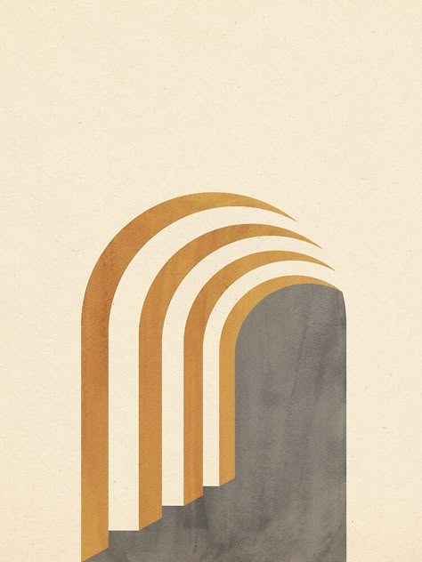 "Abstract archway" Art Print by WhalesWay | Redbubble Abstract Architecture Illustration, Abstract Architecture Painting, Inmobiliaria Ideas, Mid Century Modern Art Print, Arch Art, Abstract Architecture, Geometric Architecture, Geometric Wall Decor, Geometric Poster