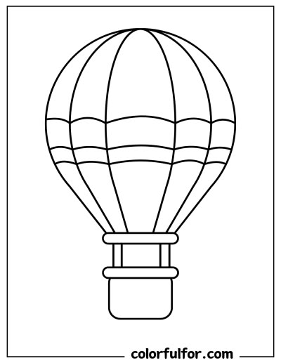 Free Hot Air Balloon Printable, Hot Air Balloon Drawing Simple, Colouring Pages For Kids Easy, Birthday Bujo, Hot Air Balloon Coloring Pages, Christmas Coloring Sheets For Kids, Balloon Coloring Pages, Simple Coloring Pages For Kids, Up Coloring Pages