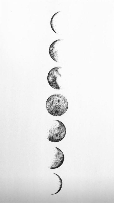 Moon Cycle Tattoo, Luna Tattoo, Moon Phases Tattoo, Small Dragon, Muster Tattoos, Dragon Tattoos, Moon Tattoo Designs, Spine Tattoos For Women, Blood Art