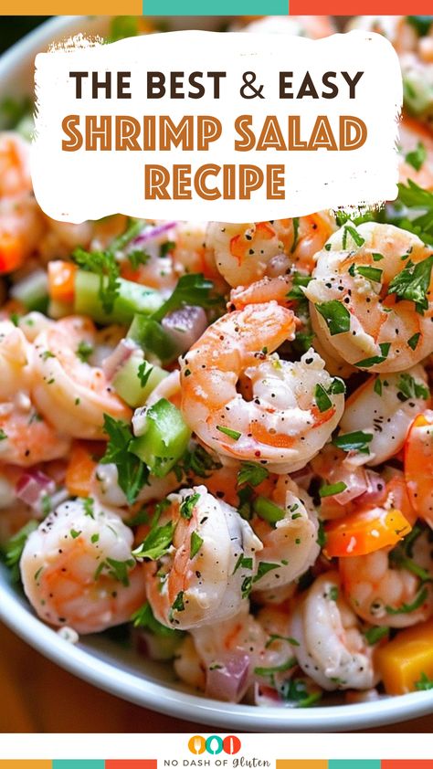 Whip up this easy Shrimp Salad with succulent shrimp, crisp celery, and a tangy lemon dill dressing—a crowd-pleaser that's perfect for any occasion. Quick to prepare and packed with flavor, it's the ideal healthy meal or side dish. Fresh, light, and absolutely delicious, this salad is a must-try for seafood lovers. Love what you see? Pin this recipe to your favorite board and enjoy a refreshing take on shrimp salad. Get the full recipe and make it today! Cold Shrimp Salad Recipes Healthy, Shrimp Salad Recipes Using Cooked Shrimp, Cooked Shrimp Salad Recipes, Easy Seafood Salad Recipe, Best Shrimp Salad Recipe, Seafood Salad Dressing, Italian Shrimp Salad, Shrimp Salads For Dinner, Easy Shrimp Salad Recipe