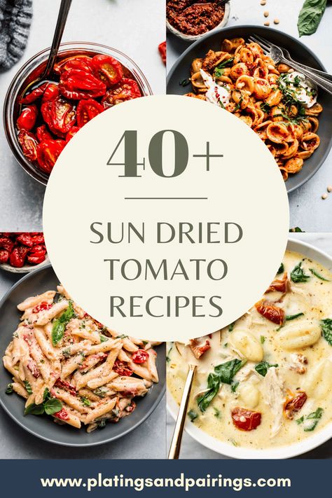 Dried Tomato Recipes, Sun Dried Tomato Recipes, Tomato Recipes Healthy, Sundried Tomato Recipes, Creamy Tuscan Chicken Recipe, Vegan Tomato Soup, Sundried Tomato Pasta, Sun Dried Tomato Sauce, Tomatoes Recipe